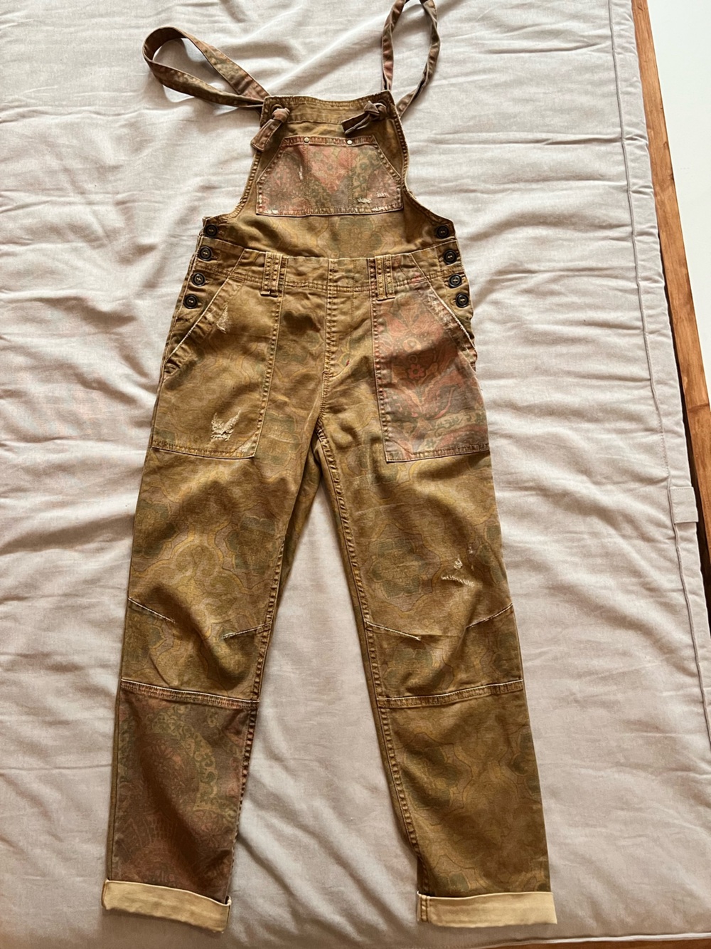 Anthropologie Paisley-Panel Utility Jumpsuit